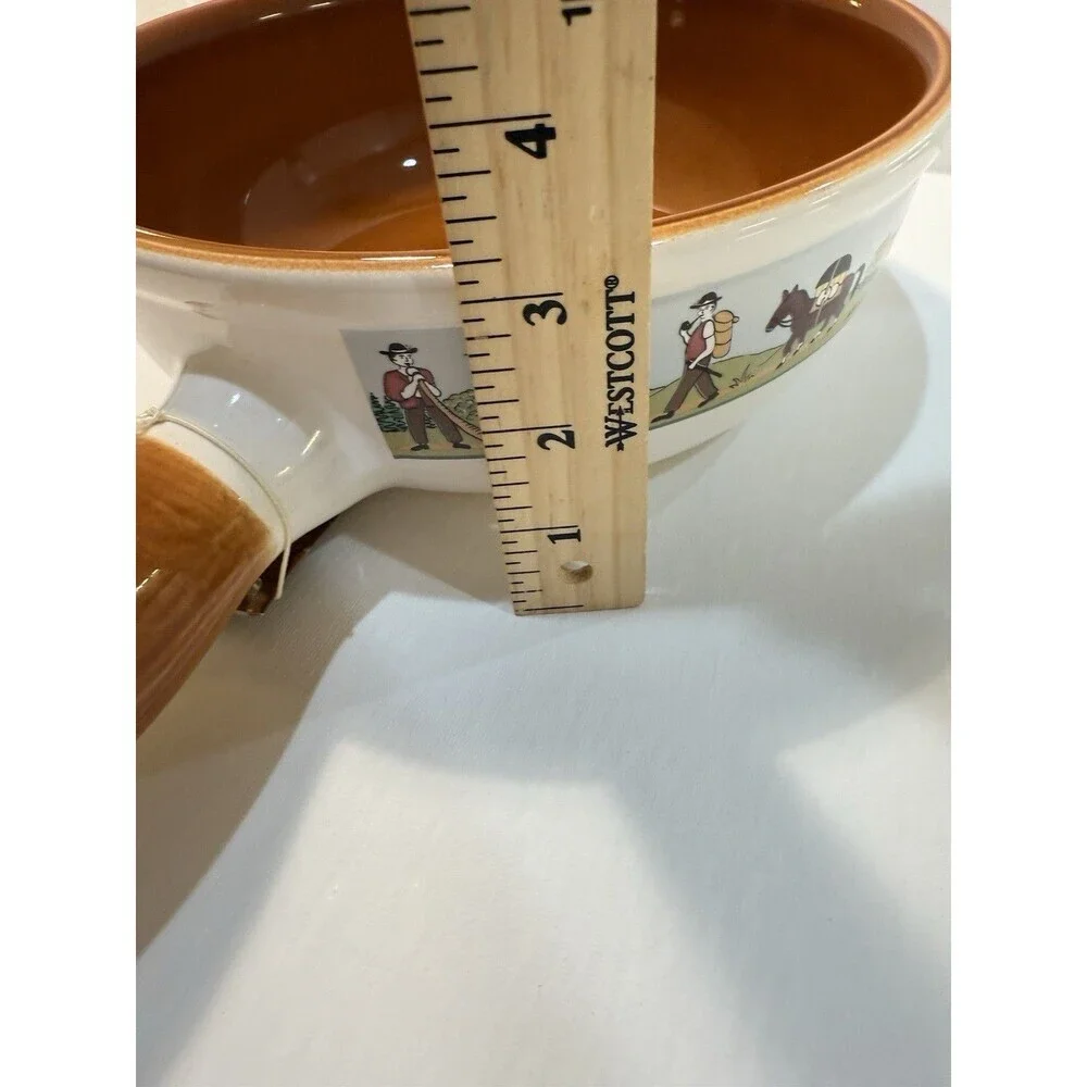 Landert 22 Fondue Pot Swiss Pottery Stoneware MCM 8.5